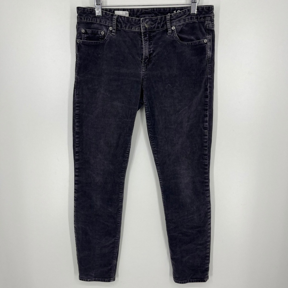 Gap 1969 Always Skinny Corduroy Pants‎ Charcoal Gray Womens Size 30